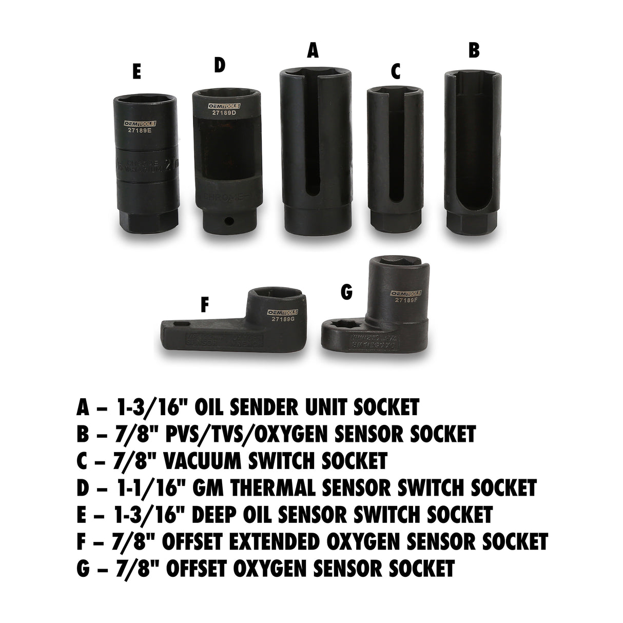 OEMTOOLS 27189 7 Piece Specialty Switch Socket Set Additional Image 2