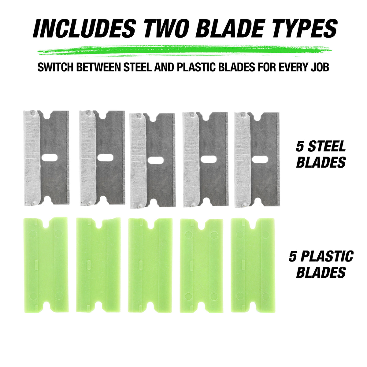 OEMTOOLS 26502 Folding Safety Scraper W/ 5 Plastic + 5 Steel Blades Additional Image 2