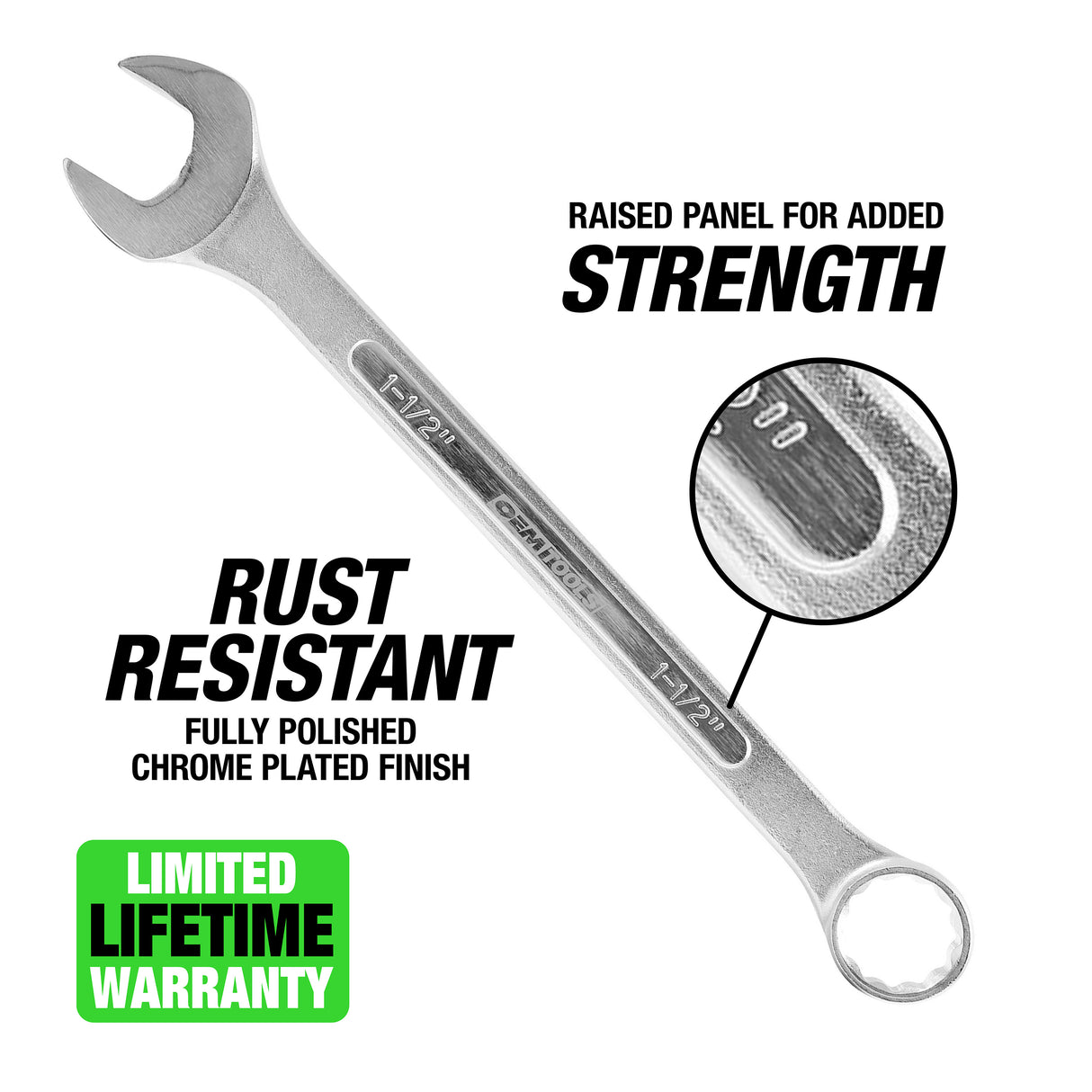 OEMTOOLS 22108 1-1/2 Inch Jumbo Combination Wrench Additional Image 1