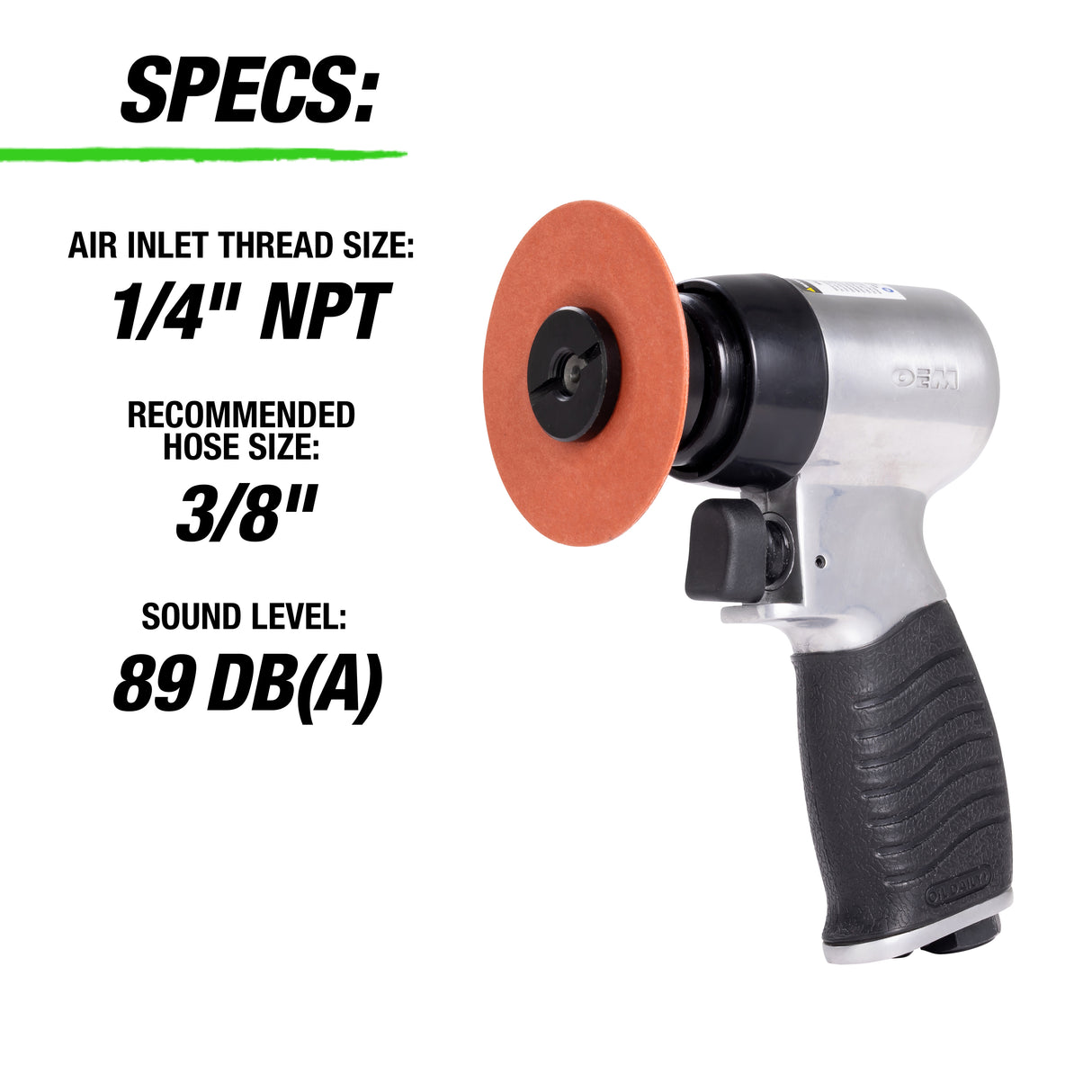 OEMTOOLS 25828 5 Inch Compact Air Disc Sander Additional Image 3