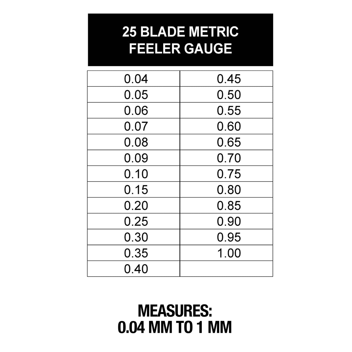 OEMTOOLS 25345 Metric Feeler Gauge with 25-Blade Additional Image 5