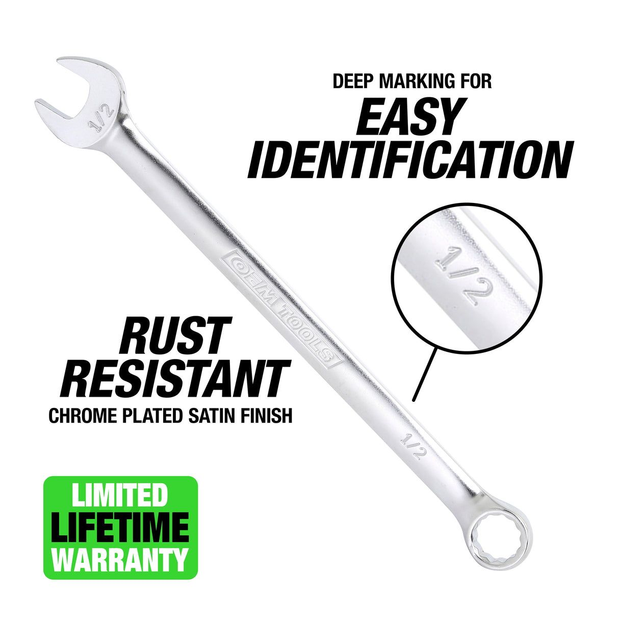 OEMTOOLS 22034 1/2in. SAE Combination Wrench Additional Image 1