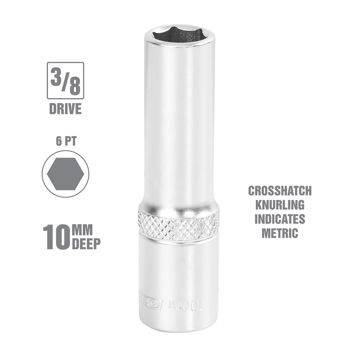 OEMTOOLS 22324 10 mm 3/8 Inch Drive Deep Socket Additional Image 1