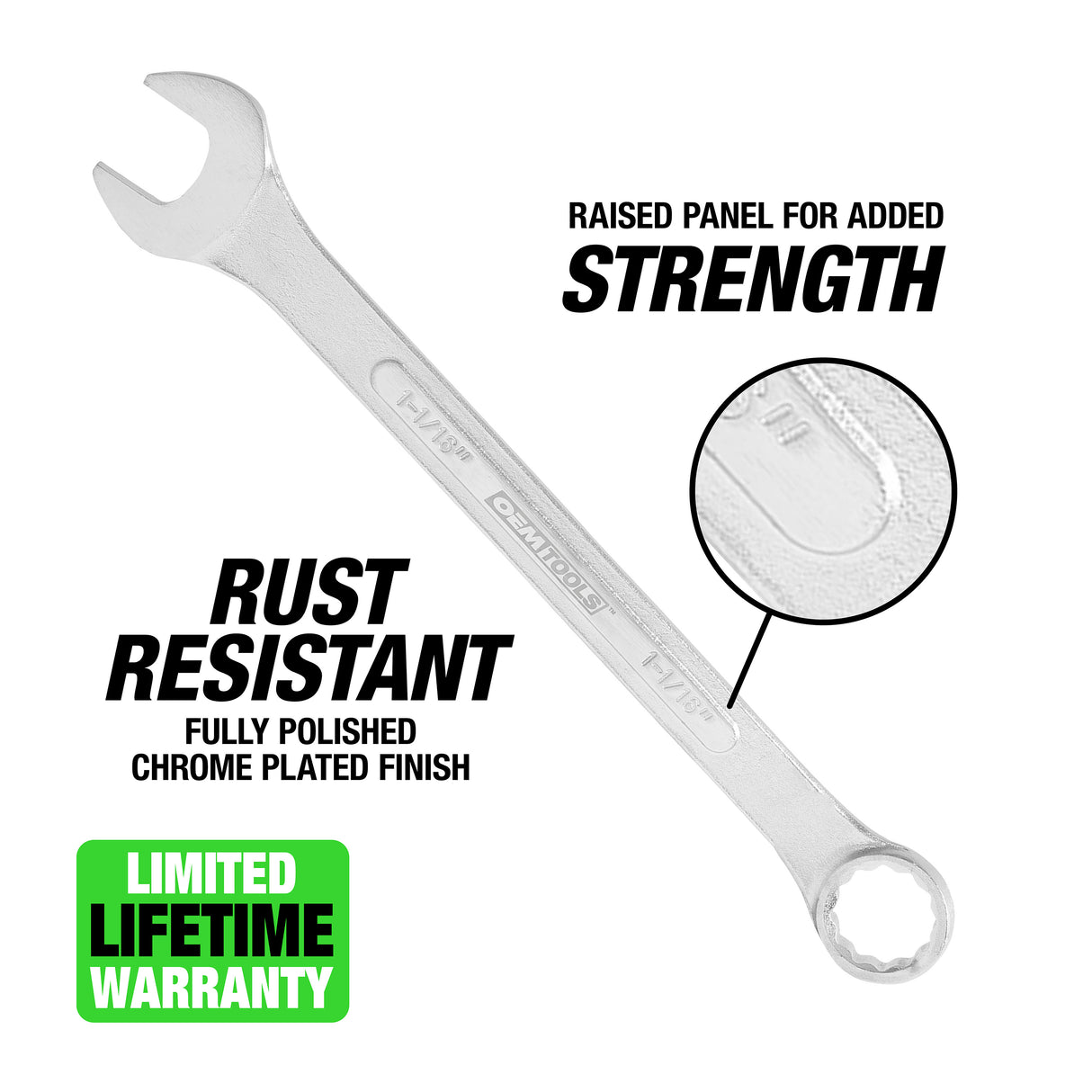 OEMTOOLS 22102 1-1/16in. Jumbo Combination Wrench Additional Image 1