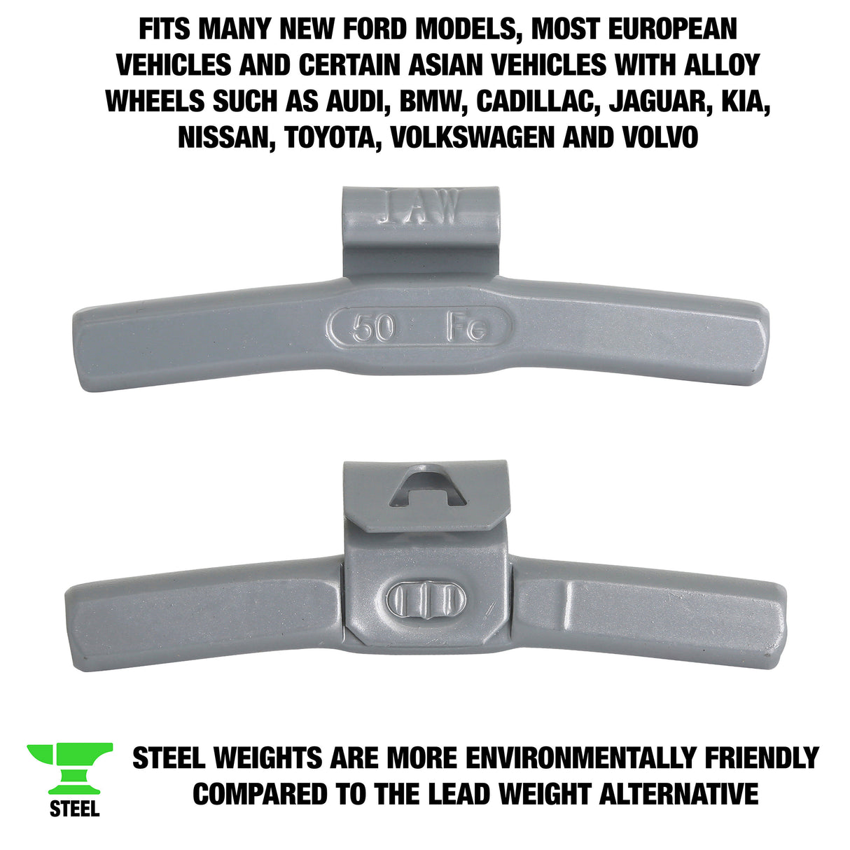 OEMTOOLS 23297 50 gm. IW Style Steel Wheel Weight- 1 Box of 25 Additional Image 1