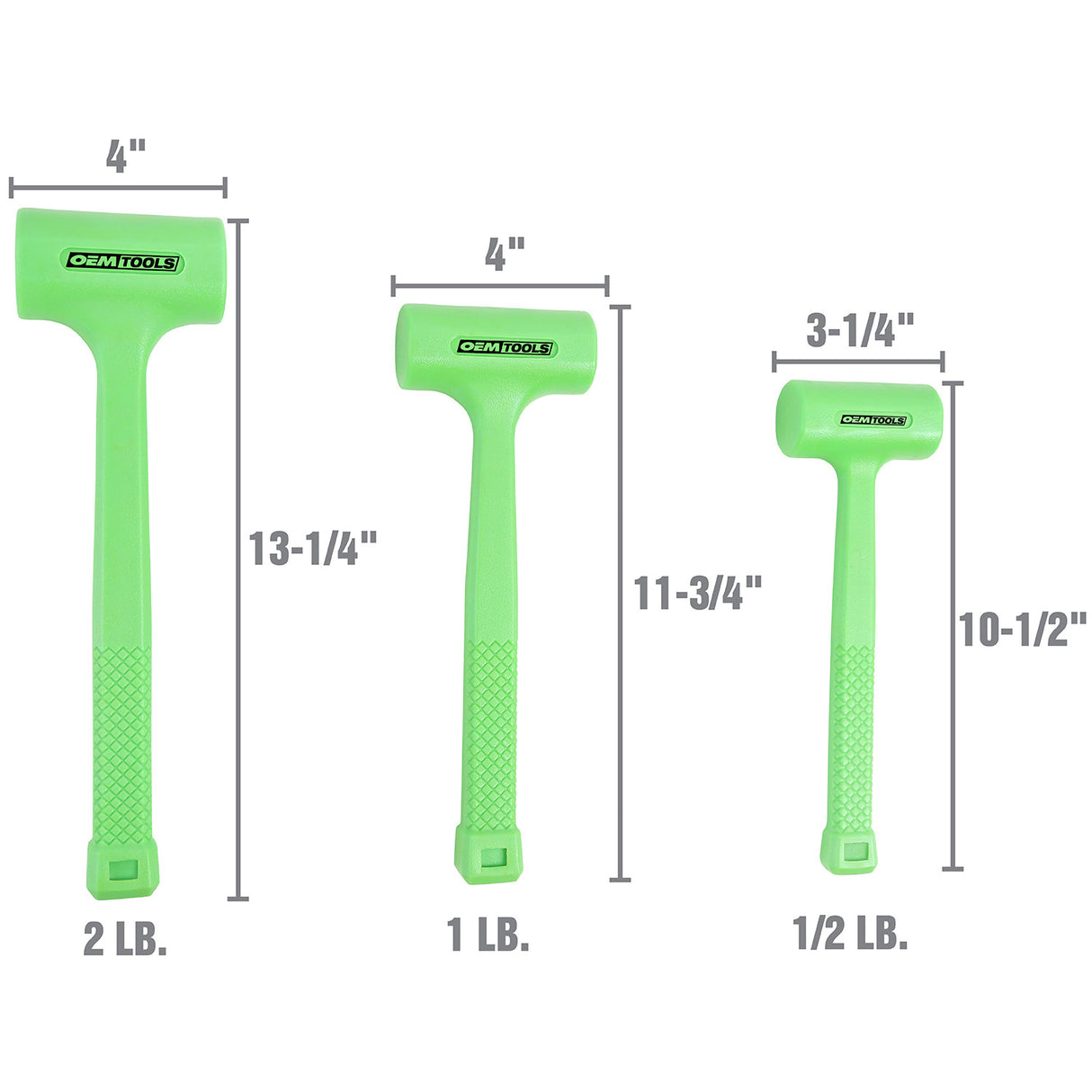 OEMTOOLS 25517 3 Piece Dead Blow Hammer Set Additional Image 2