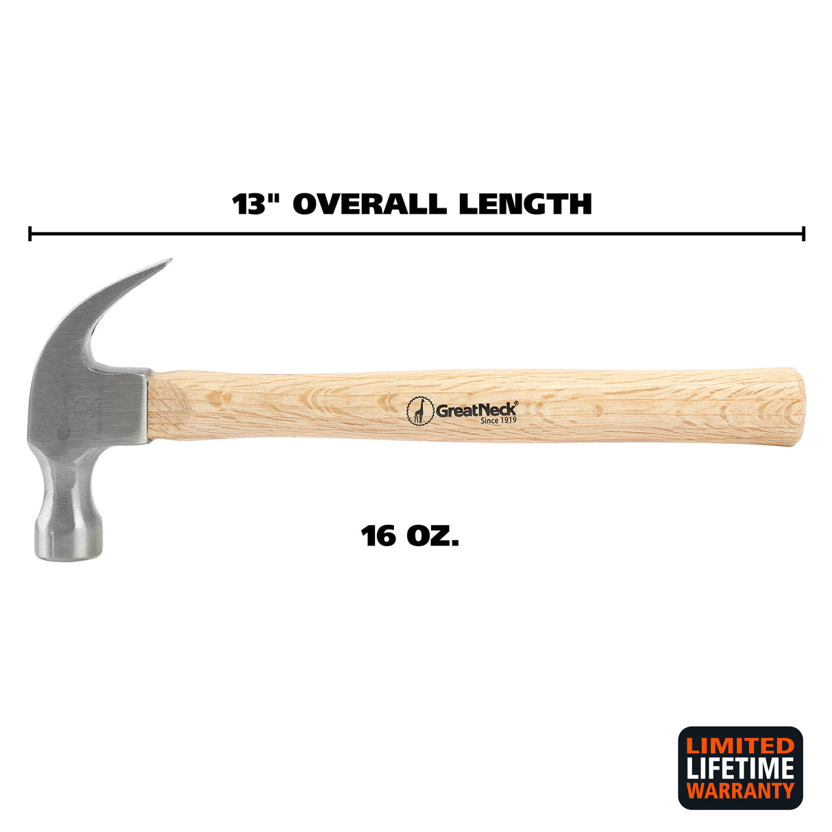 GreatNeck M16C Curved Claw Hammer (16 Oz.) Additional Image 1