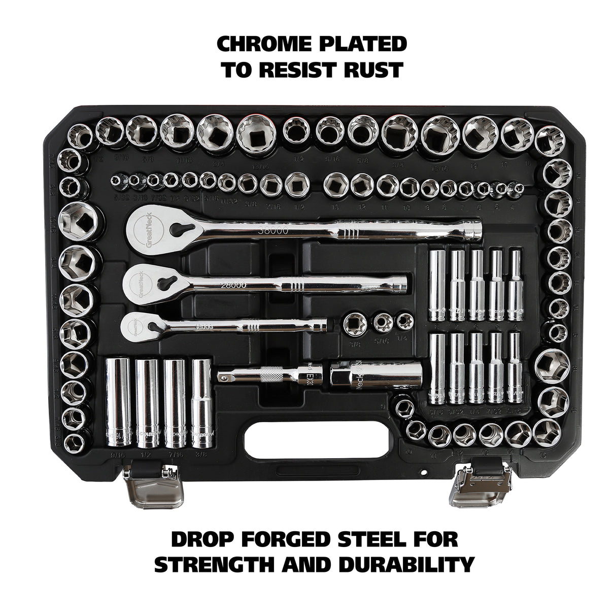 GreatNeck HC82U 82-Piece Multi-Drive Mechanic's Tool Set - SAE and Metric Additional Image 2