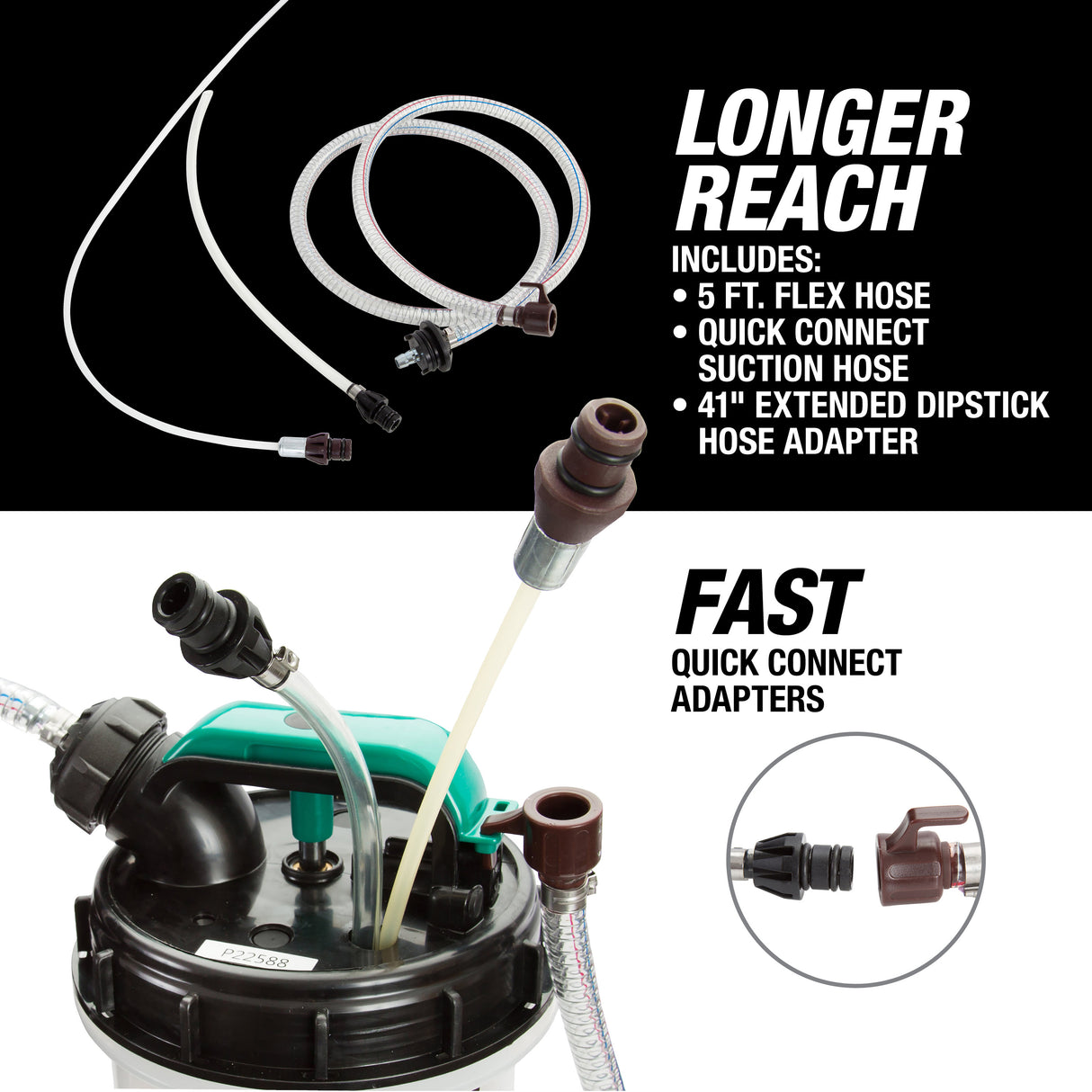 OEMTOOLS 24478 Pneumatic/Manual Fluid Extractor 2.5 Gallon (9.5L) Additional Image 2