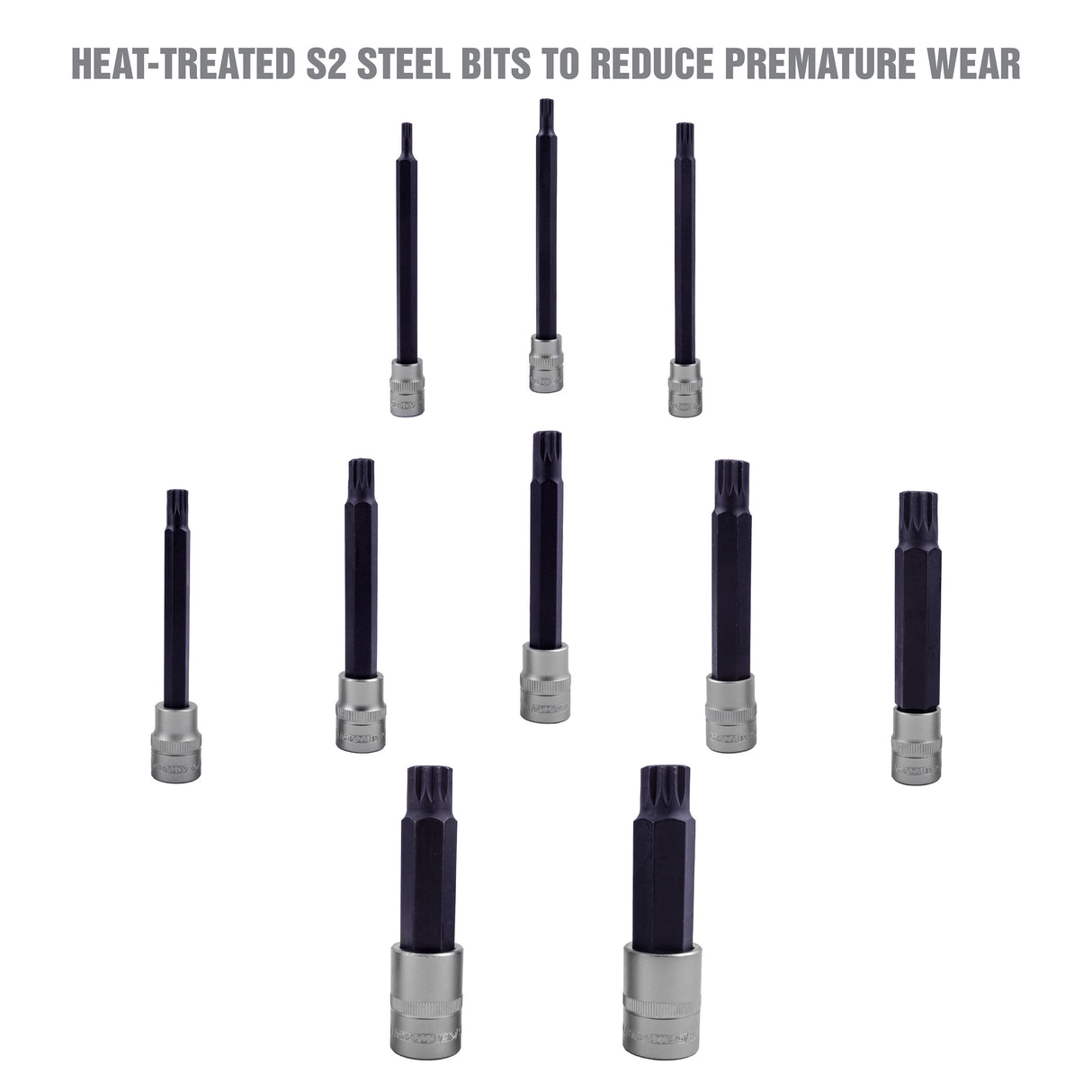 OEMTOOLS 23907 10 Piece Magnetic Long Triple Square Bit Socket Set Additional Image 4