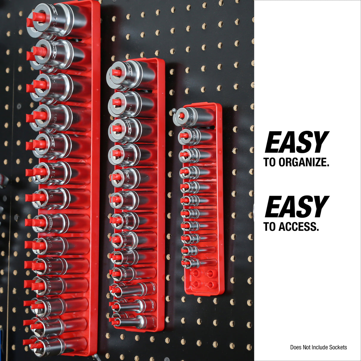 OEMTOOLS 22234 6 Piece SAE and Metric Socket Tray Set (Red and Black) Additional Image 4