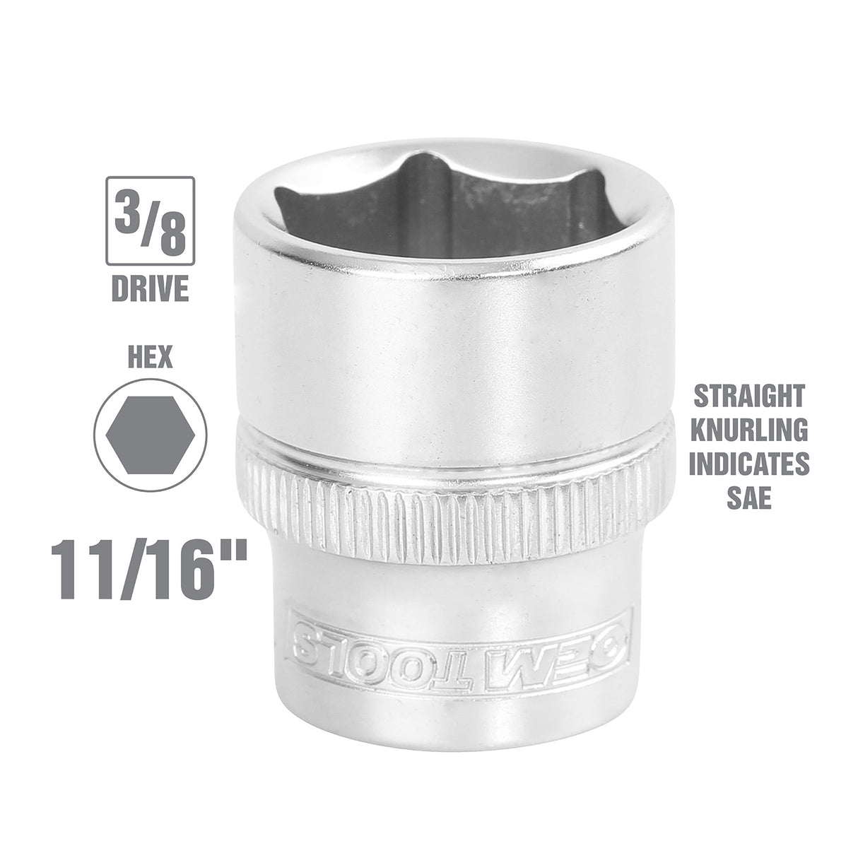OEMTOOLS 22309 11/16 Inch SAE Socket Additional Image 1