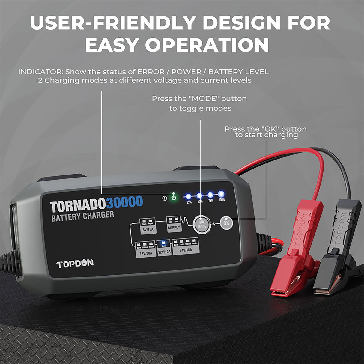 TopDon T30000 30A Smart Charger and Power Supply Additional Image 7