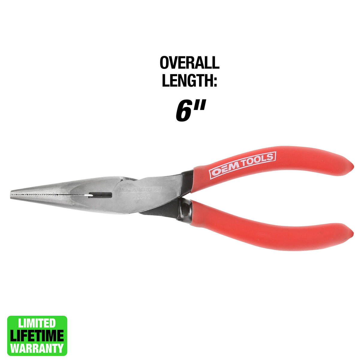 OEMTOOLS 22612 6in. Long Nose Pliers with Side Cutter Additional Image 1