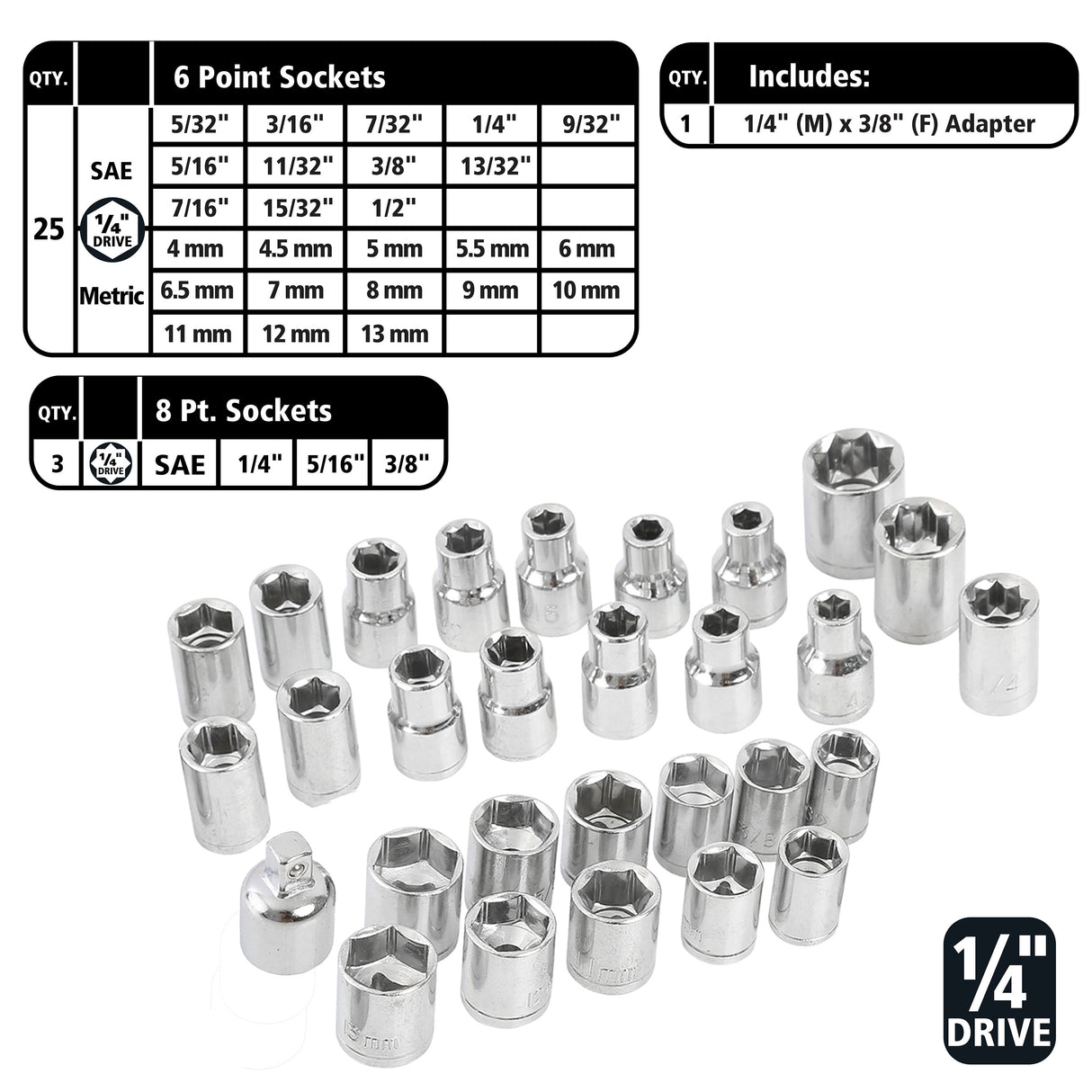 GreatNeck SCS52 Multi-Drive Socket and Ratchet Set Additional Image 4
