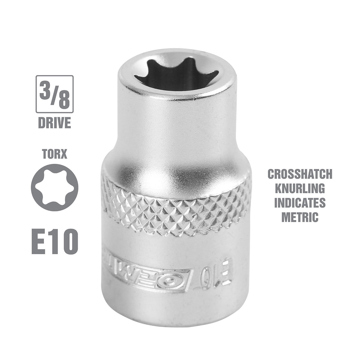 OEMTOOLS 22805 E10 3/8 Inch Drive External Star Socket Additional Image 1