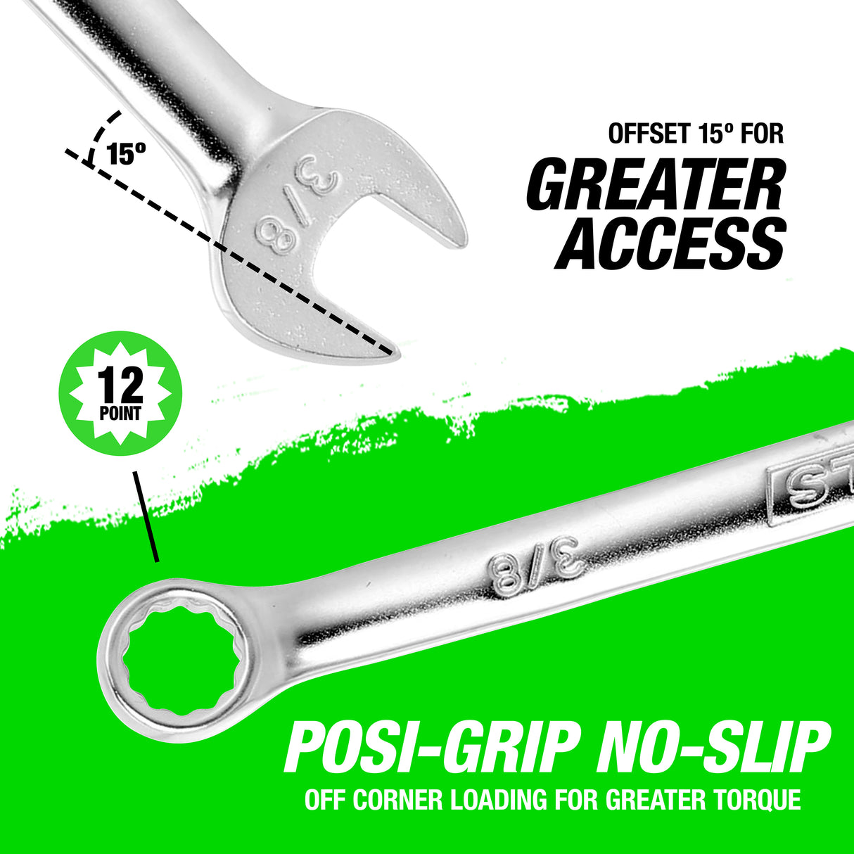 OEMTOOLS 22032 3/8in. Combination Wrench (SAE) Additional Image 3