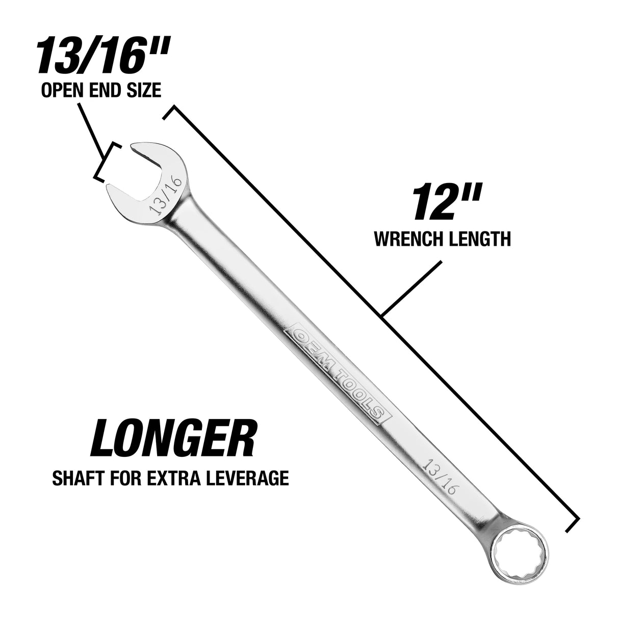 OEMTOOLS 22039 13/16 Inch Combination Wrench (SAE) Additional Image 2