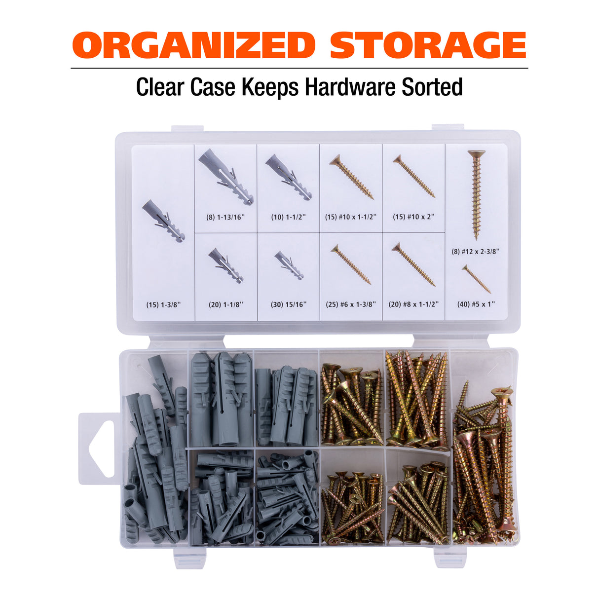 GreatNeck 68226 206-Piece Anchor/Wood Screw Assortment Additional Image 5