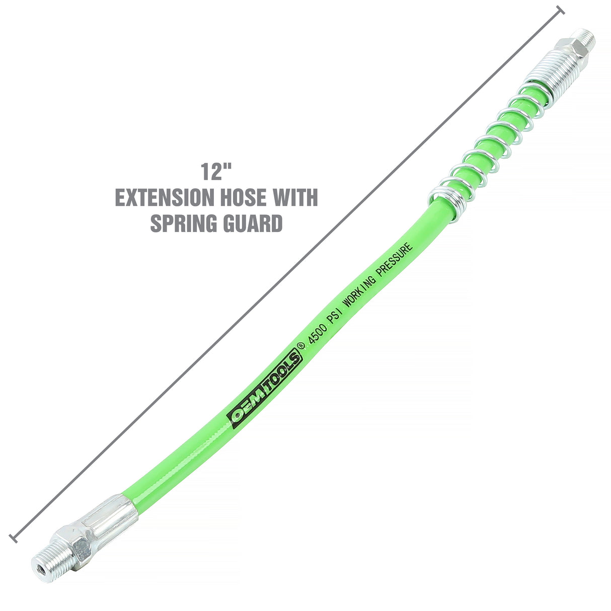 OEMTOOLS 87220 12in. Grease Hose with Spring Guard – 1/8in. NPT Additional Image 1