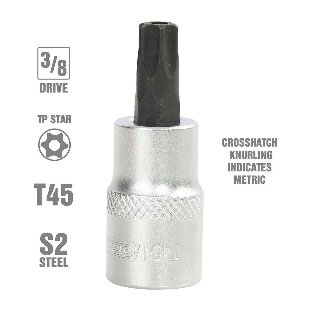 OEMTOOLS 22788 3/8 Inch Drive Tamper Proof Star Socket Bit (T45) Additional Image 1