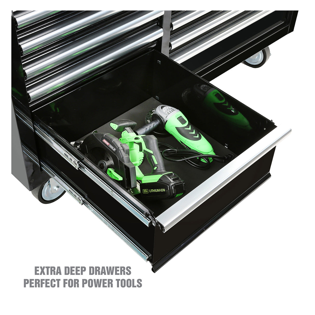 OEMTOOLS 24736 Professional Series 57-Inch 12-Drawer Tool Cabinet - Black Additional Image 7