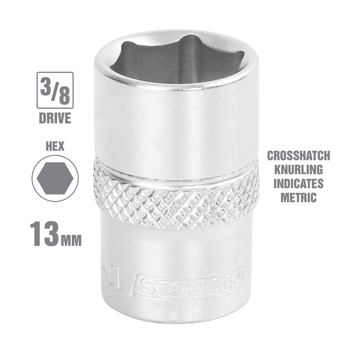 OEMTOOLS 22287 3/8 Inch Drive 6 Pt. Socket (13 mm) Additional Image 1