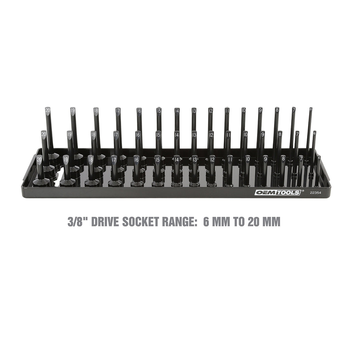 OEMTOOLS 22354 3 Post Socket Tray - 3/8in. Drive (Metric) Additional Image 2