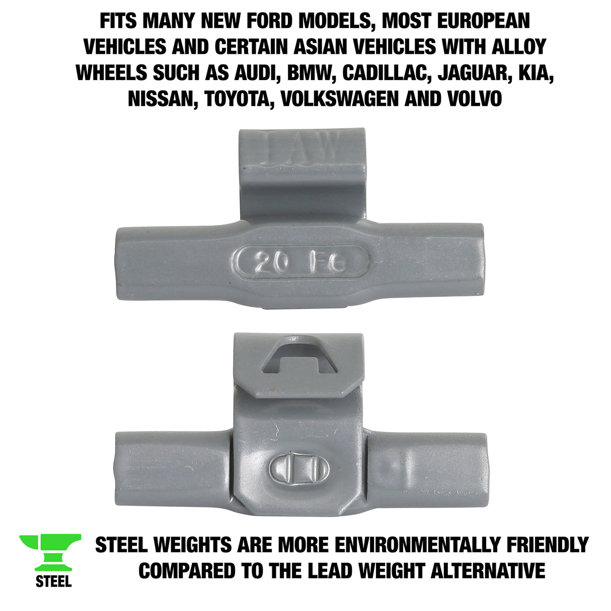OEMTOOLS 23271 20 gm. IW Style Steel Wheel Weight - 1 Box of 25 Additional Image 1