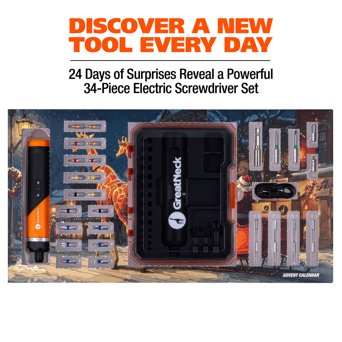 GreatNeck 26301 34-Piece electric Screwdriver Set Advent Calendar Additional Image 3