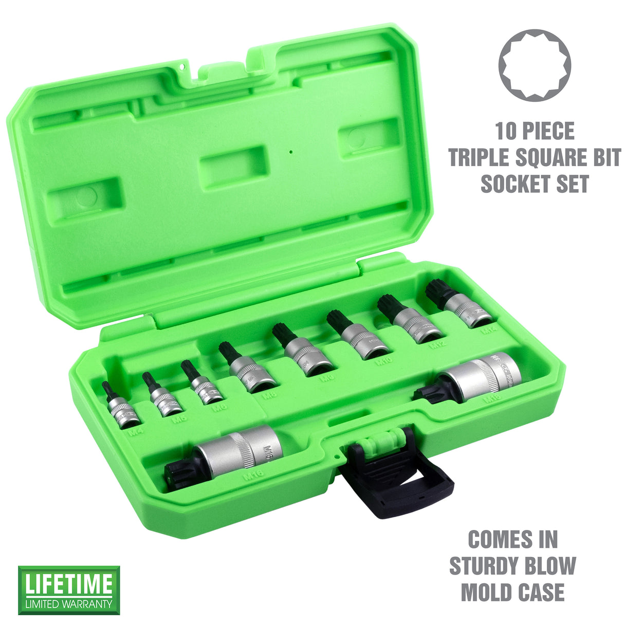 OEMTOOLS 23906 10 Piece 1/4in. Drive Magnetic Triple Square Bit Socket Set Additional Image 1