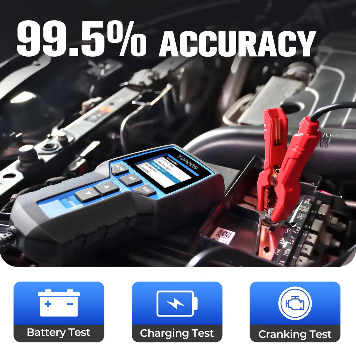 Topdon BT200 Battery, Charging System, and Cranking System Analyzer Additional Image 1