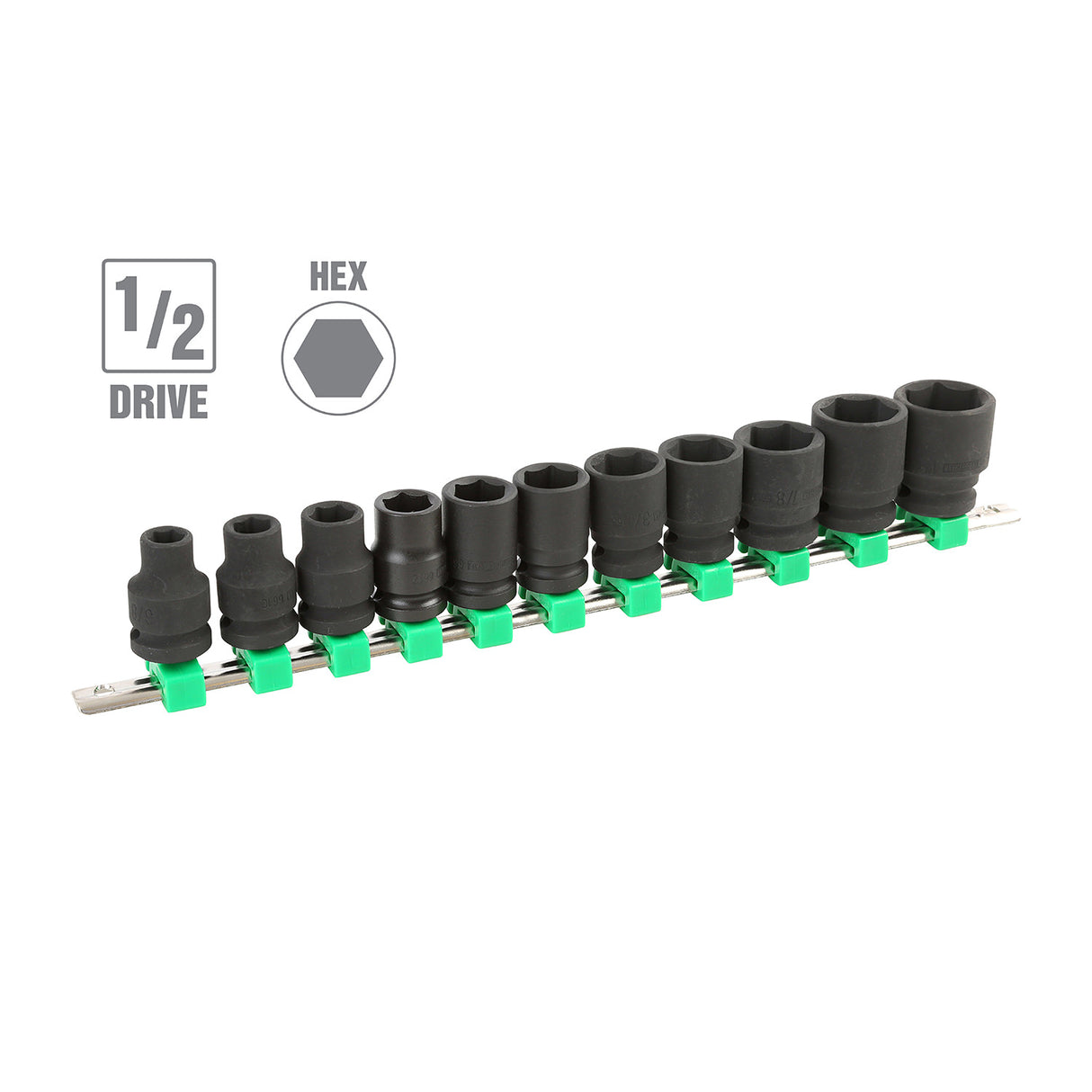OEMTOOLS 25593 11 Piece 1/2in. Drive Impact Socket Set (SAE) Additional Image 1