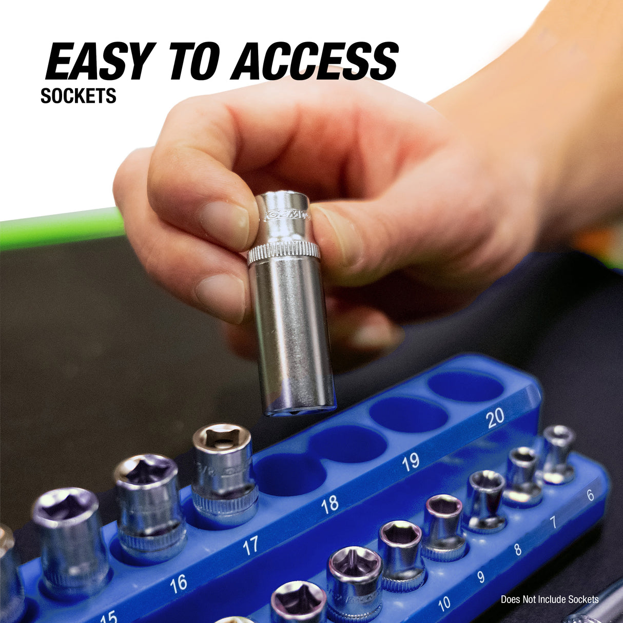 OEMTOOLS 22486 3 Piece Magnetic Socket Tray Set - Blue, Metric Additional Image 4