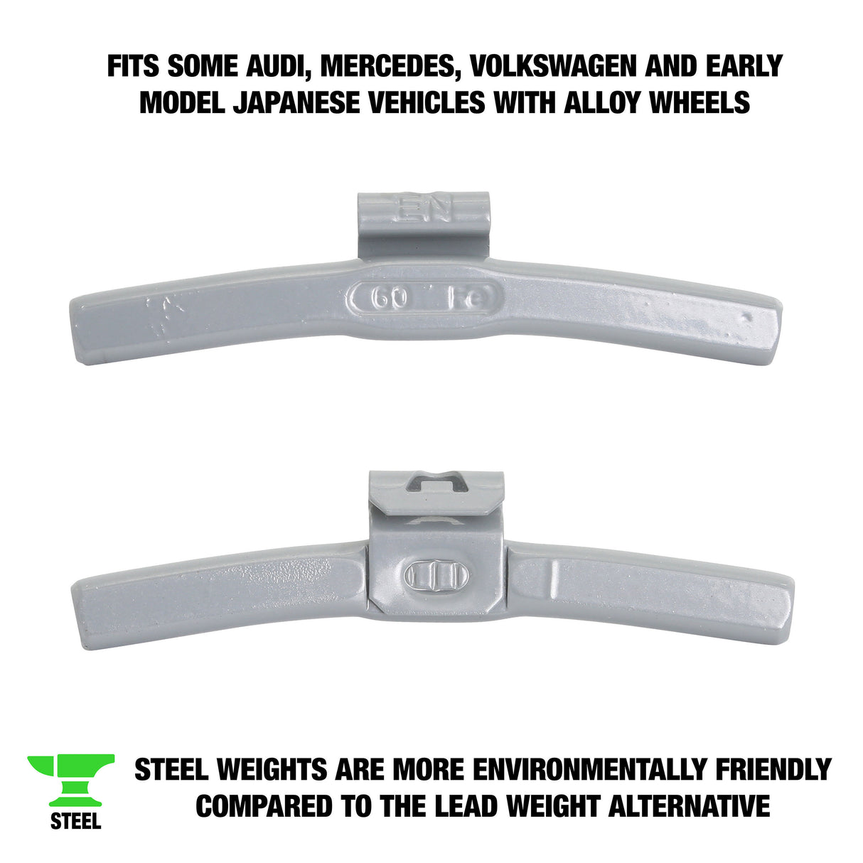 OEMTOOLS 23308 60 gm. EN Style Steel Wheel Weight - 1 Box of 25 Additional Image 1