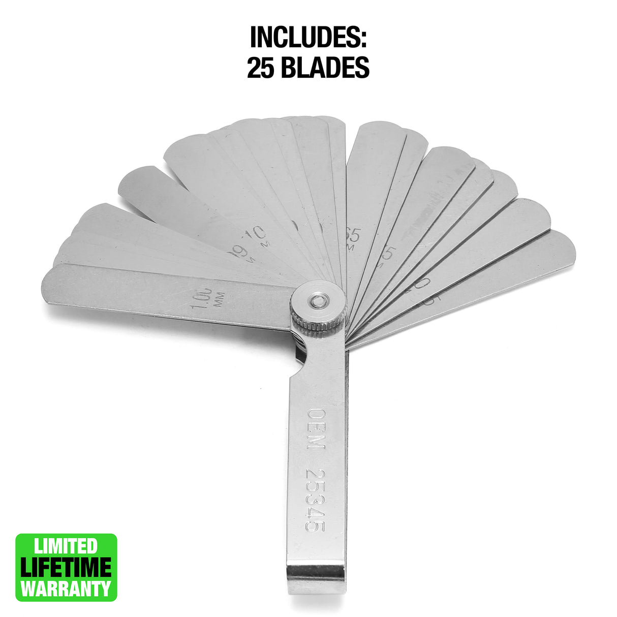 OEMTOOLS 25345 Metric Feeler Gauge with 25-Blade Additional Image 1