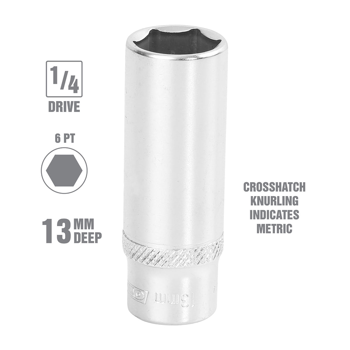 OEMTOOLS 22277 13 mm 1/4 Inch Drive Deep Socket Additional Image 1