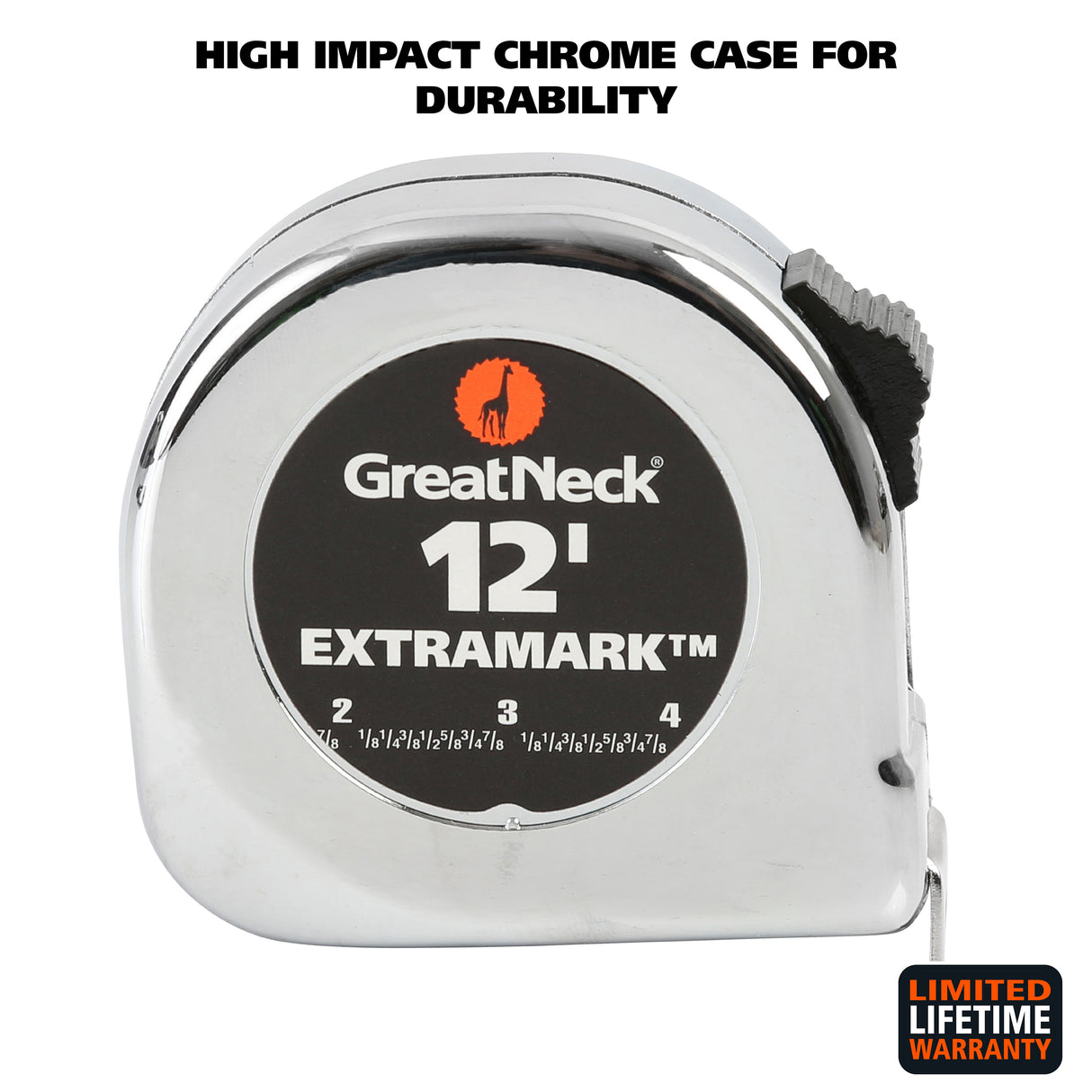 GreatNeck C125I ExtraMark™ Chrome Tape Measure (12 Ft. x 5/8 Inch) Additional Image 1