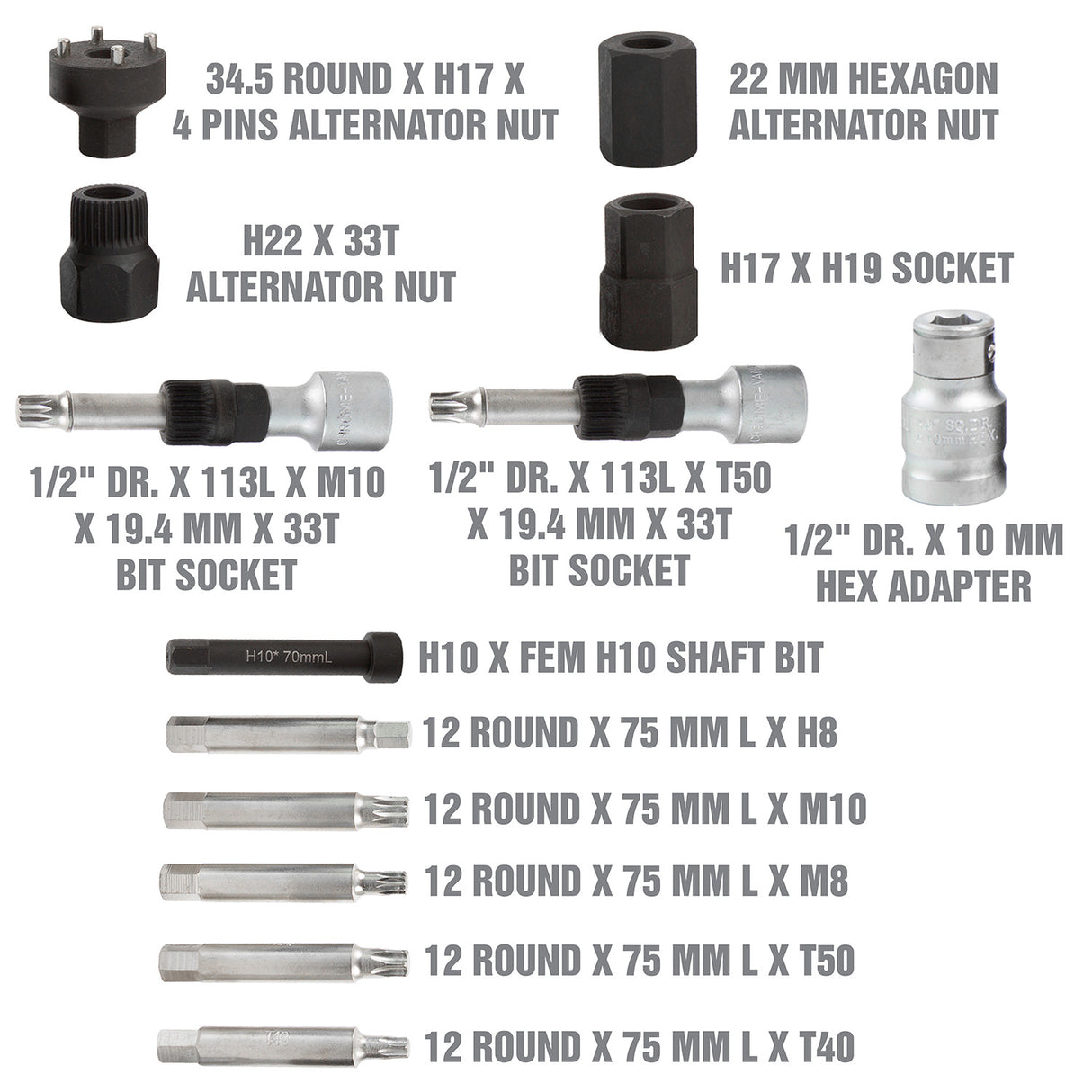 OEMTOOLS 37275 Alternator Pulley Service Kit Additional Image 3