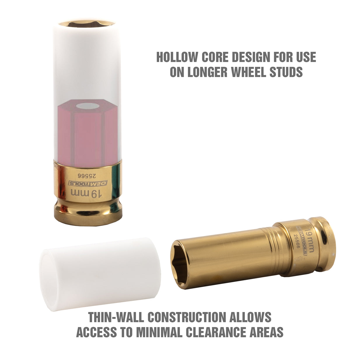 OEMTOOLS 25566 1/2in. Drive 19 mm Non-Marring Lug Nut Socket Additional Image 4