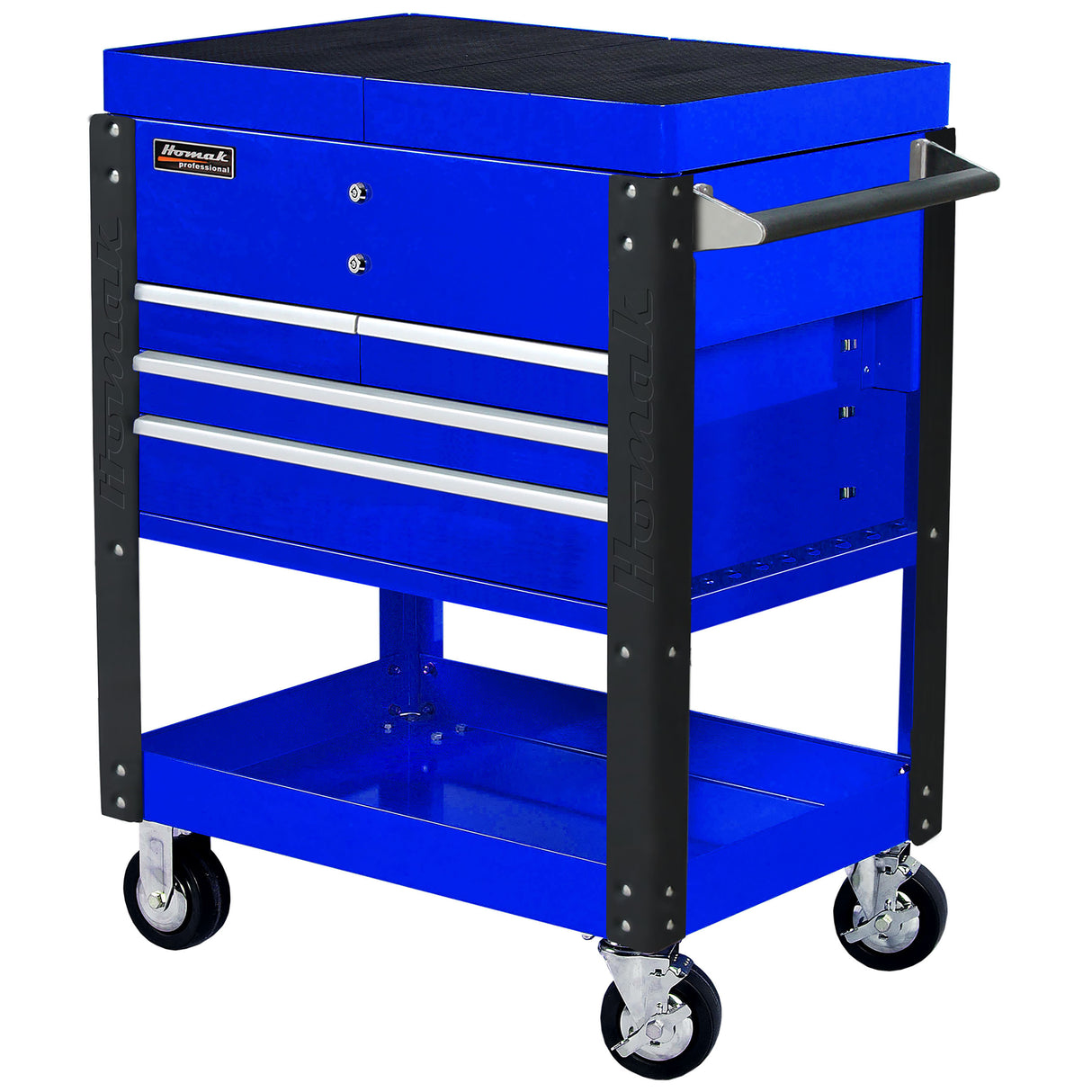 35in. 4 DRAWER SLIDE TOP CART - BLUE Additional Image 1