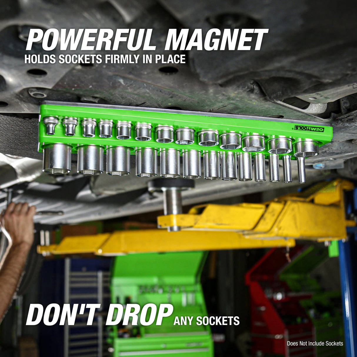 OEMTOOLS 22485 3-Piece Magnetic Socket Tray Set- SAE-Green Additional Image 6