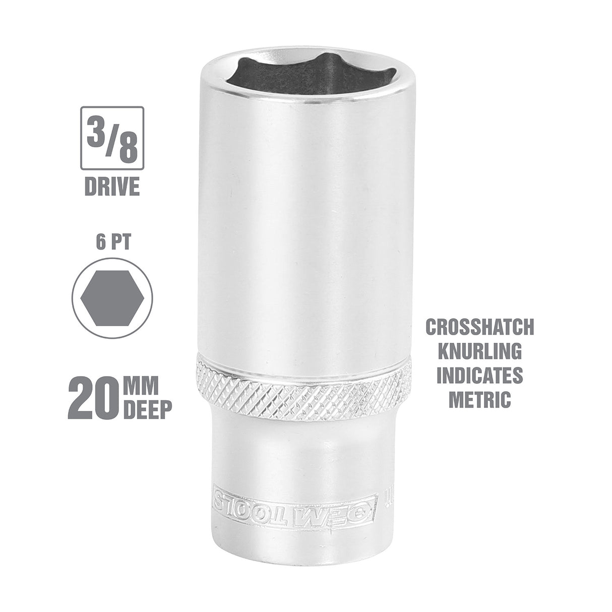 OEMTOOLS 22334 20 mm 3/8 Inch Drive Deep Socket Additional Image 1
