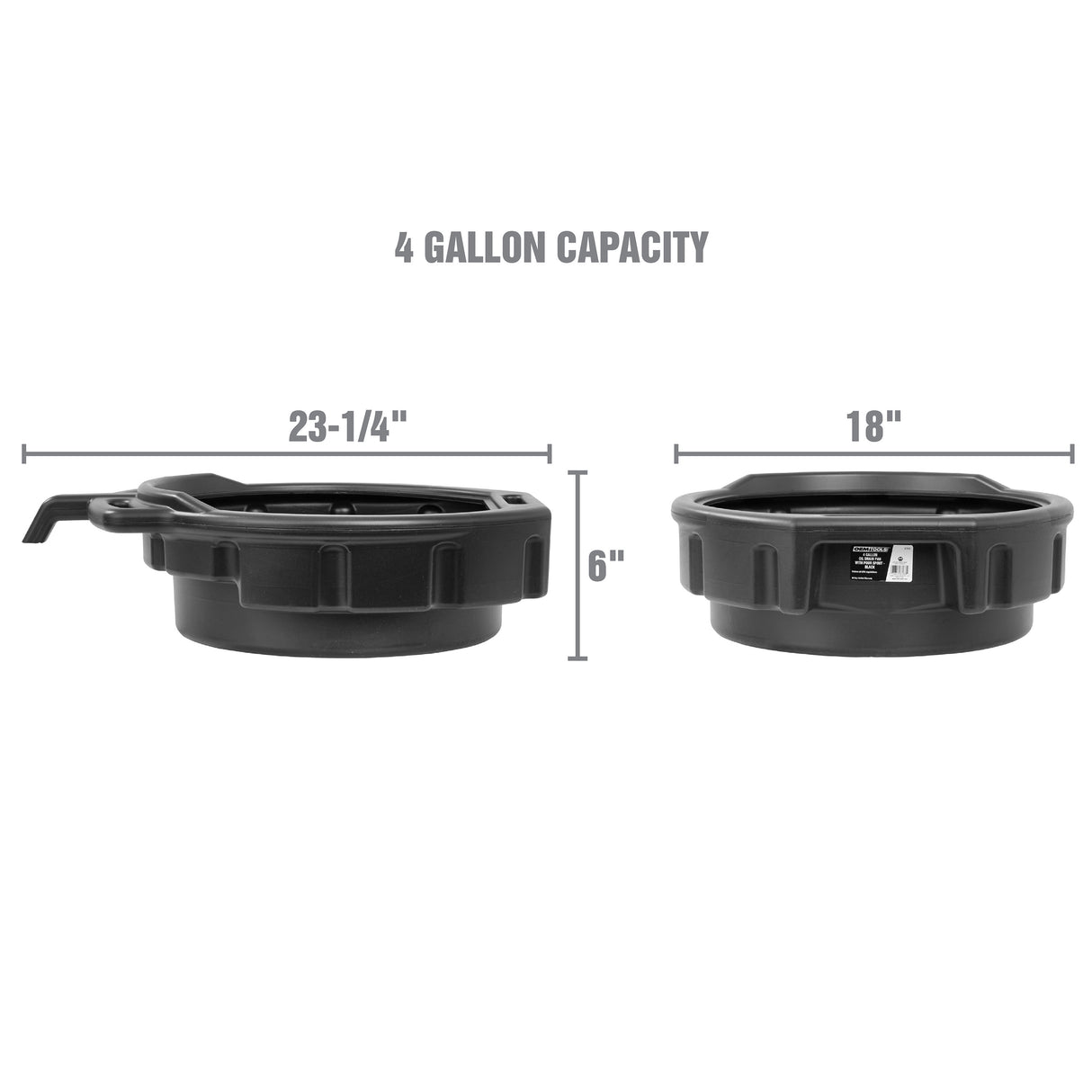 OEMTOOLS 87033 4 Gallon Oil Drain Pan - Black Additional Image 1