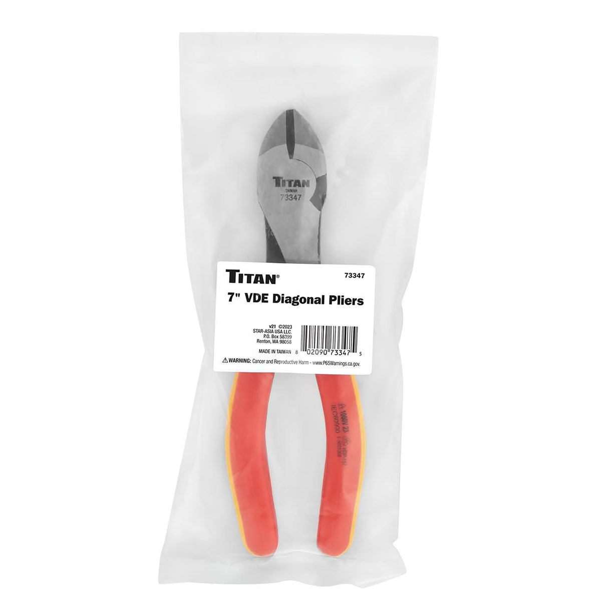 Titan 73347 7 in. Insulated Extended Diagonal Pliers Additional Image 1
