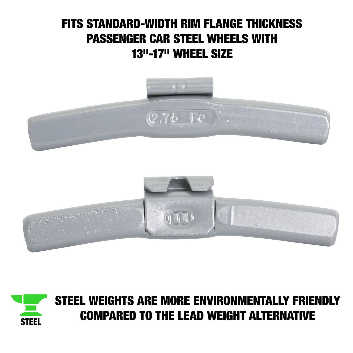 OEMTOOLS 23237 2.75 Oz. P Style Steel Wheel Weight- 1 Box of 25 Additional Image 1