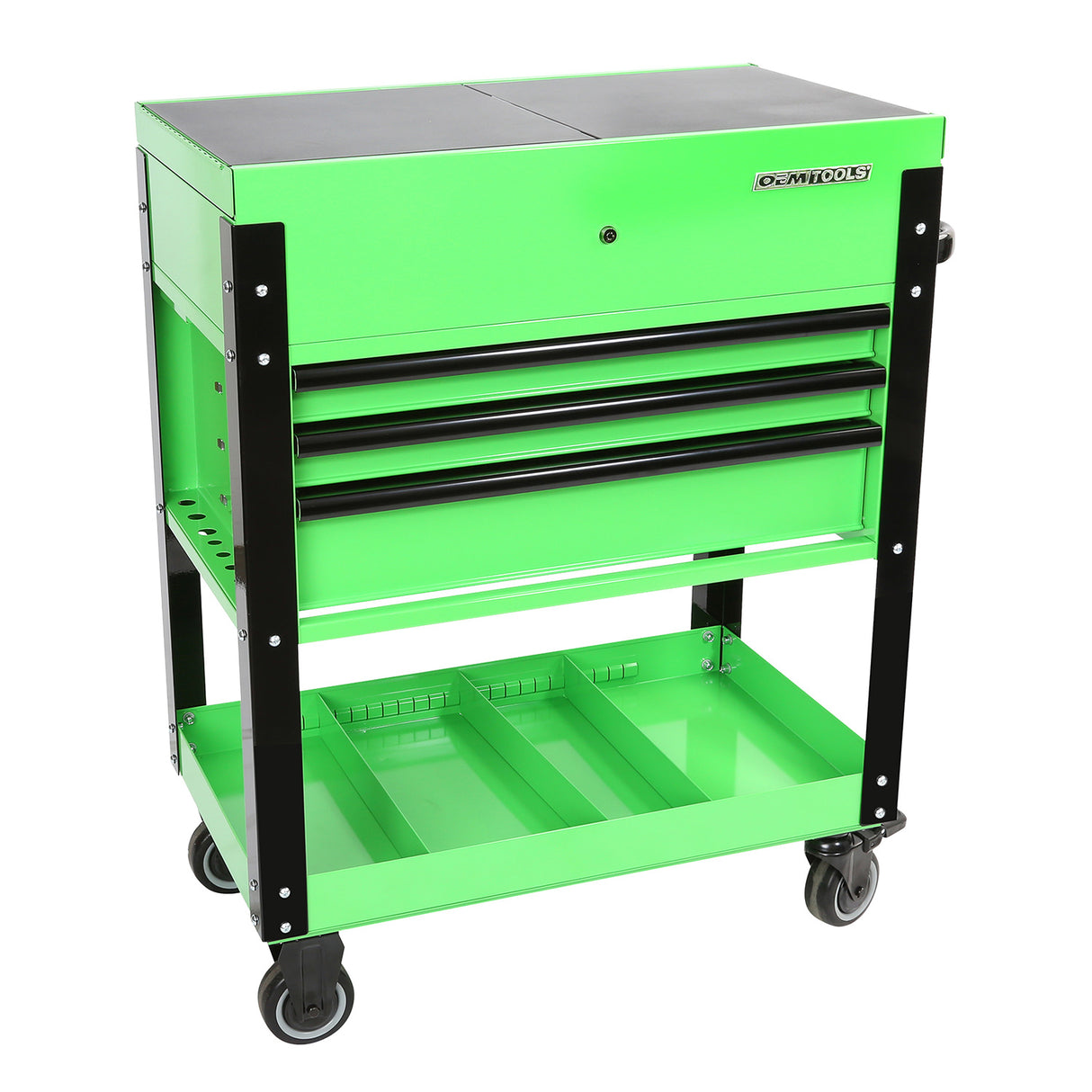 OEMTOOLS 24731 3 Drawer Slide Top Tool Cart - Green Main Image