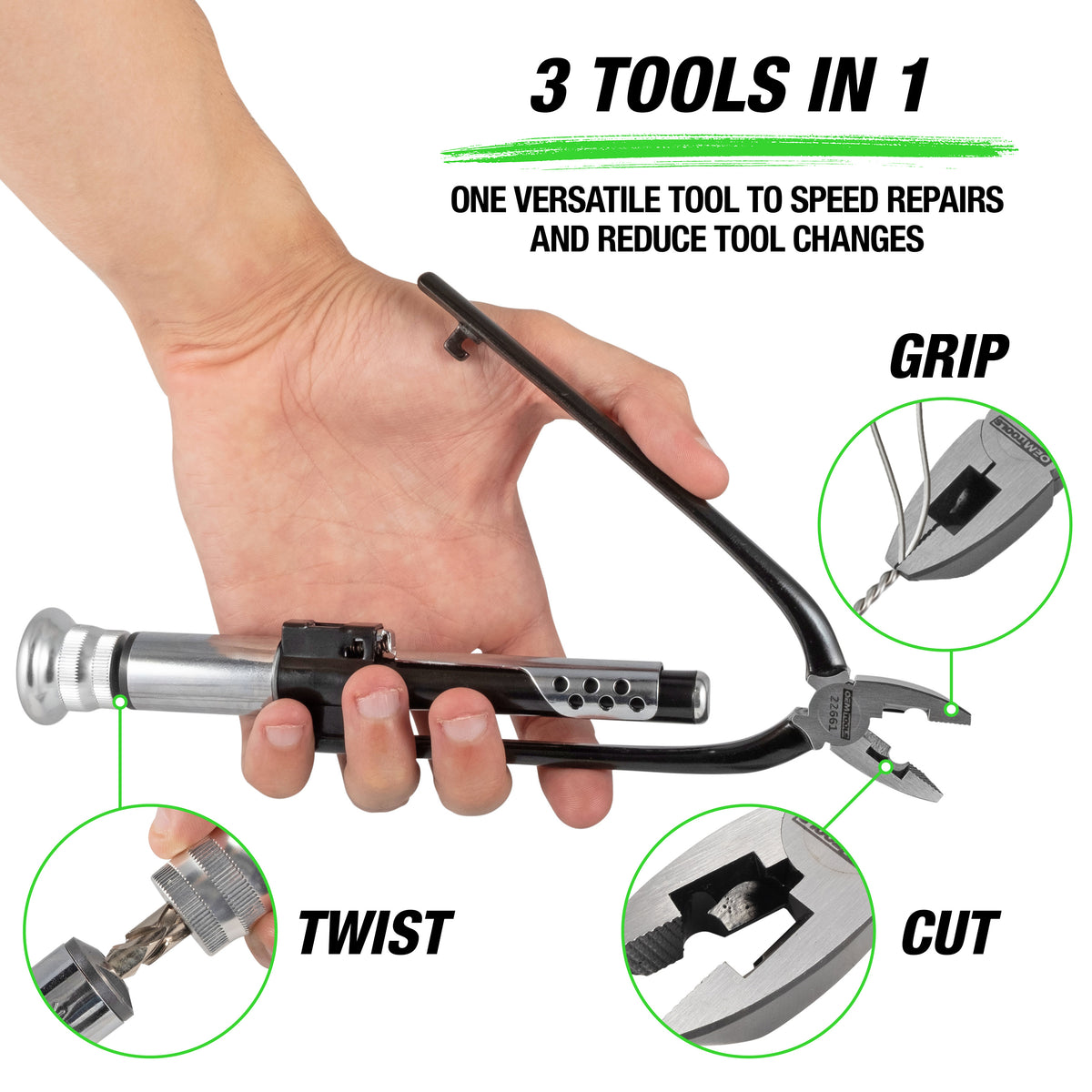 OEMTOOLS 22663 6 and 9 Inch Reversible Wire Twister Pliers with Wire Additional Image 2