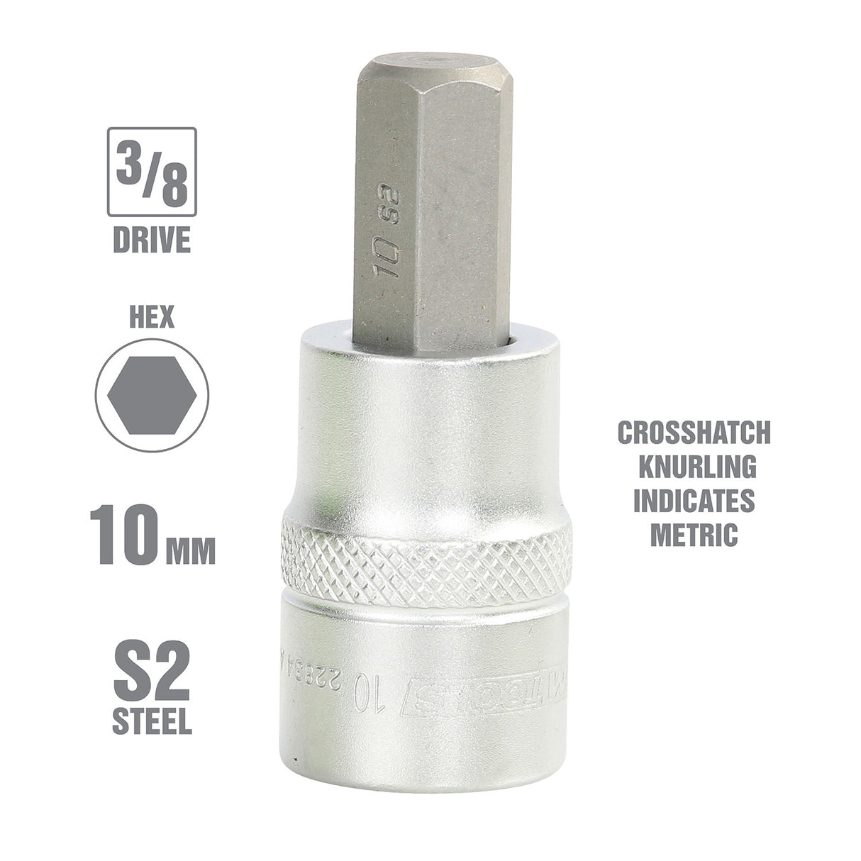 OEMTOOLS 22834 10 mm Hex Bit Socket (3/8 Inch Drive) Additional Image 1
