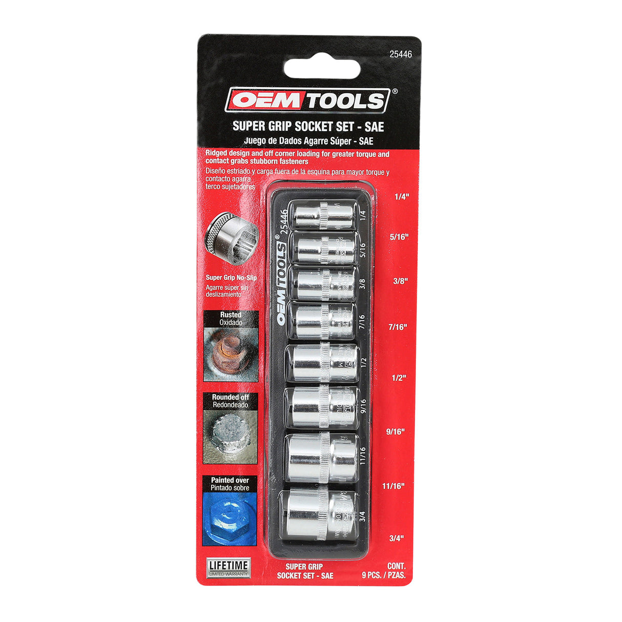 OEMTOOLS 25446 3/8in. Drive Super Grip Socket Set- SAE Additional Image 6